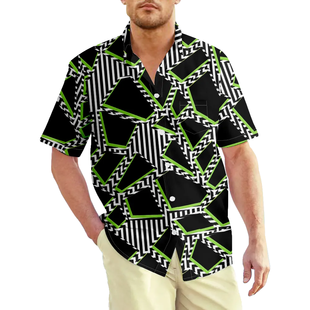 Men's Hawaiian Shirt Memphis Pope Geometry Graphic Shirt Collar 3D Print Outdoor Casual Short Sleeve Print Clothing Apparel Vintage Casual Classic/Summer/Summer