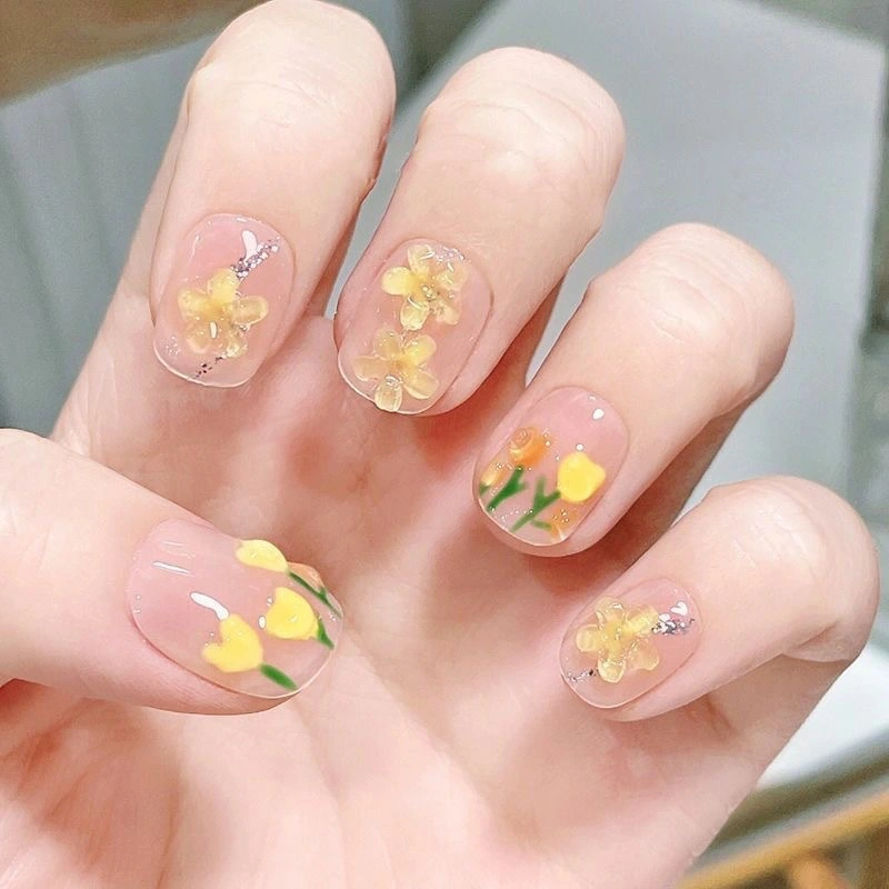 Hand Painted Tulip Nail Patches