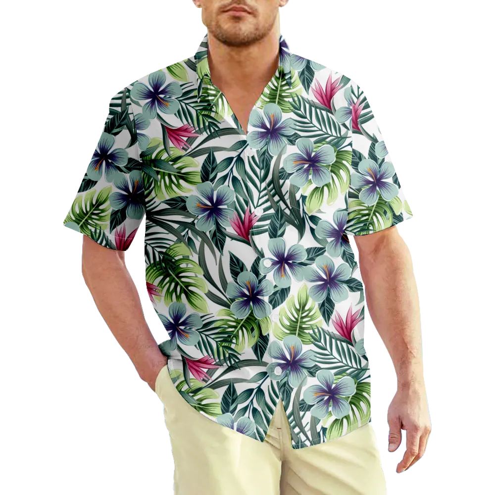 Men's Hawaiian Shirt  Shirt Collar 3D Print Daily Sports Short Sleeve Print Clothing Apparel Casual Classic Muscle/Summer/Summer