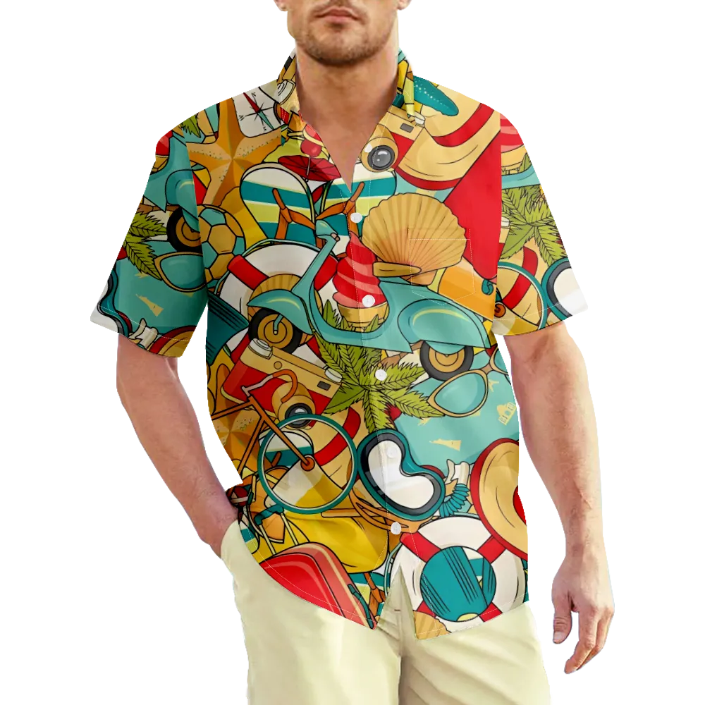 Men's Hawaiian Shirt  Graphic 3D Shirt Collar 3D Print Daily Holiday Short Sleeve 3D Print Clothing Apparel Casual/Summer/Summer