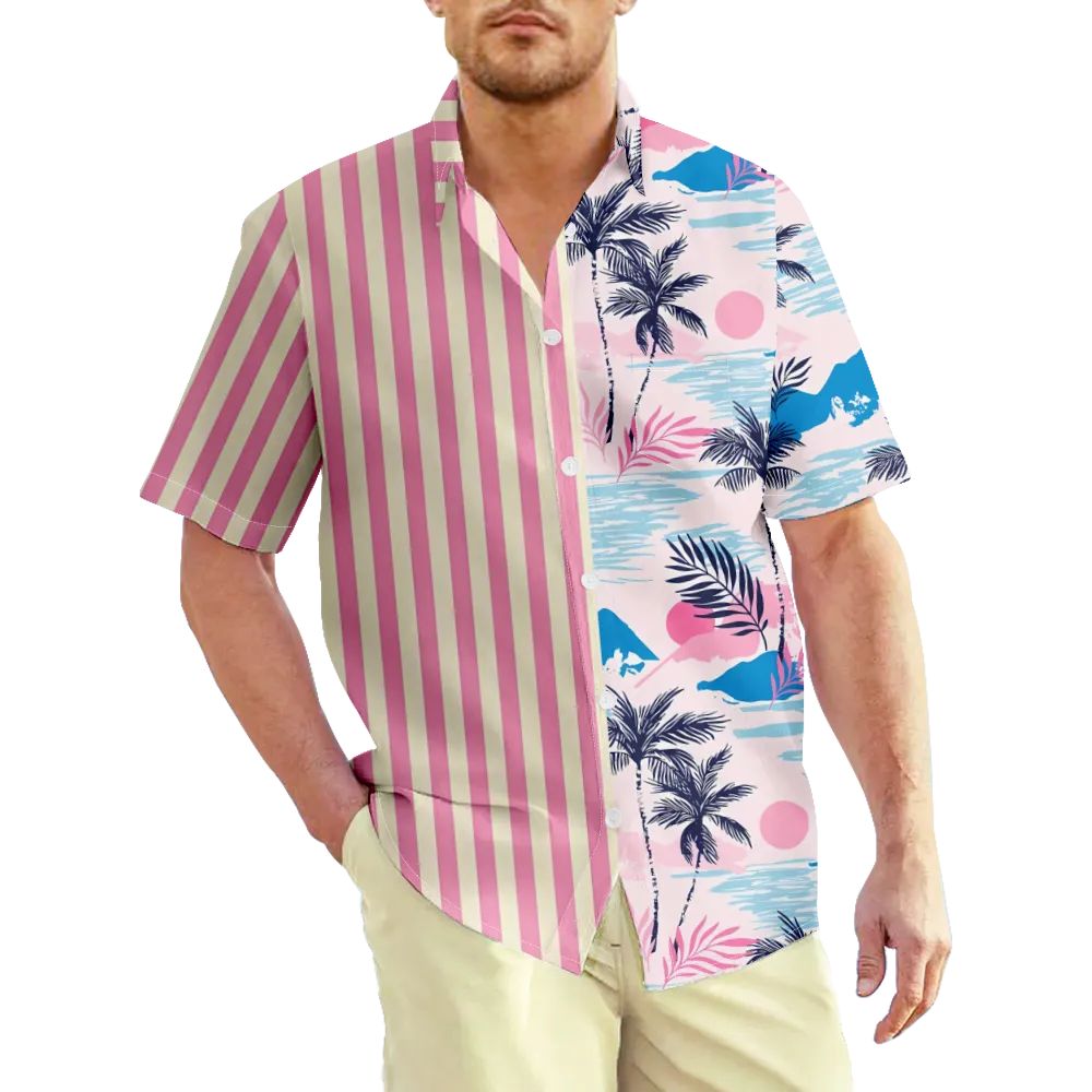 Men's Hawaiian Shirt  Graphic 3D Shirt Collar Daily Short Sleeve Clothing Apparel Basic Exaggerated