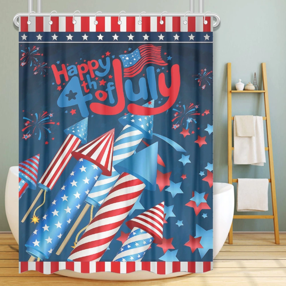 Shower Curtains for Bathroom Holiday Decorations Christmas Bathroom Decor Polyester Fabric with 12 Hooks