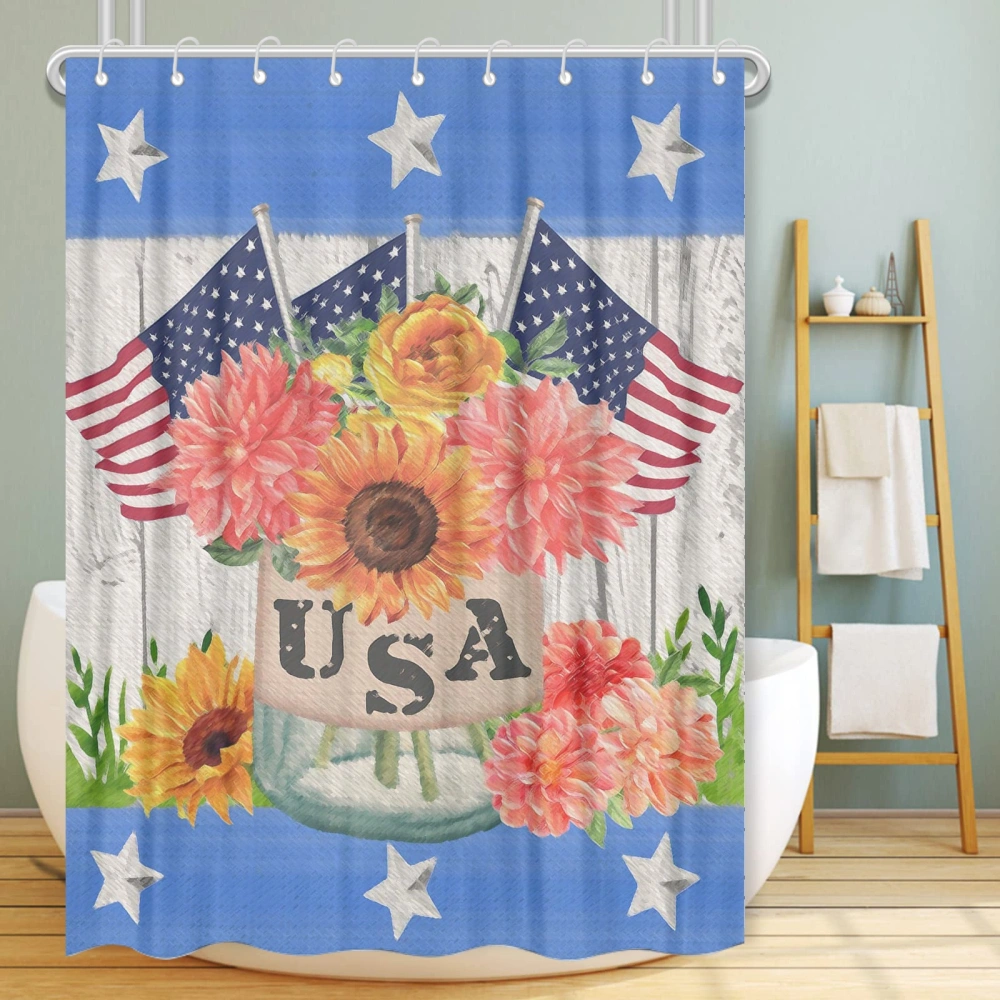 Shower Curtain for Bathroom Christmas Halloween Decoration with 12 Hooks