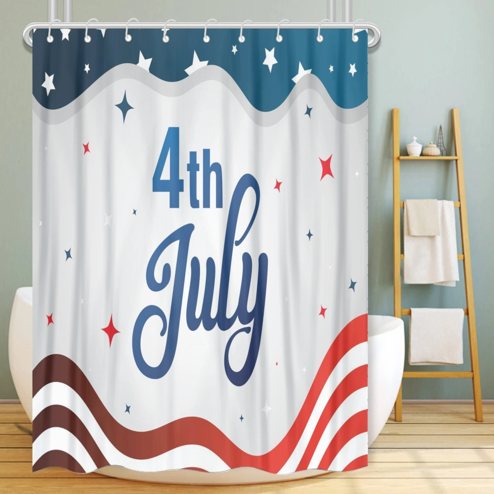 20th of July Eagle Freedom Shower Curtains Bathroom Decoration with 12 Hooks,Polyester Waterproof Bath Curtain Sets with 12 Hooks