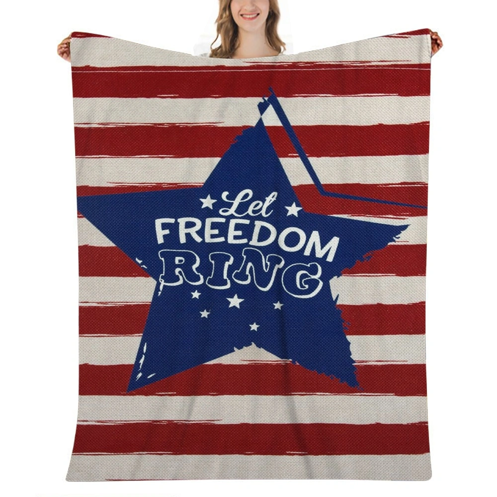 4th of July Decoration Cozy Soft Microfleece Travel Blanket