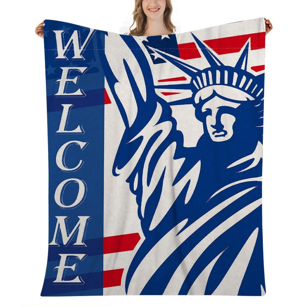 4th of July Decoration Blanket Bedding Fleece  Plush Blanket for Bed and Couch, Super Soft Comfy Warm Fuzzy