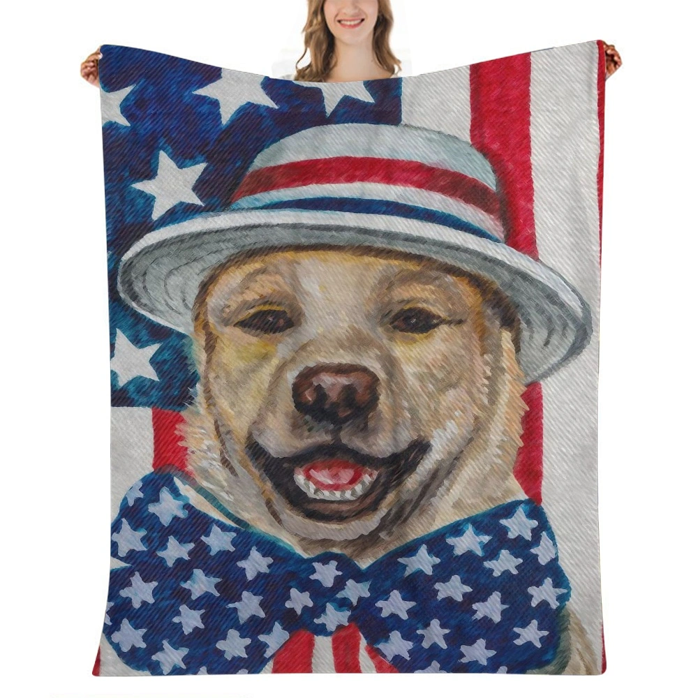 4th of July Decoration Throw Blanket for Couch - Fuzzy Plush Comfy Furry Warm  Super Soft Throw Blankets for Sofa and Bed