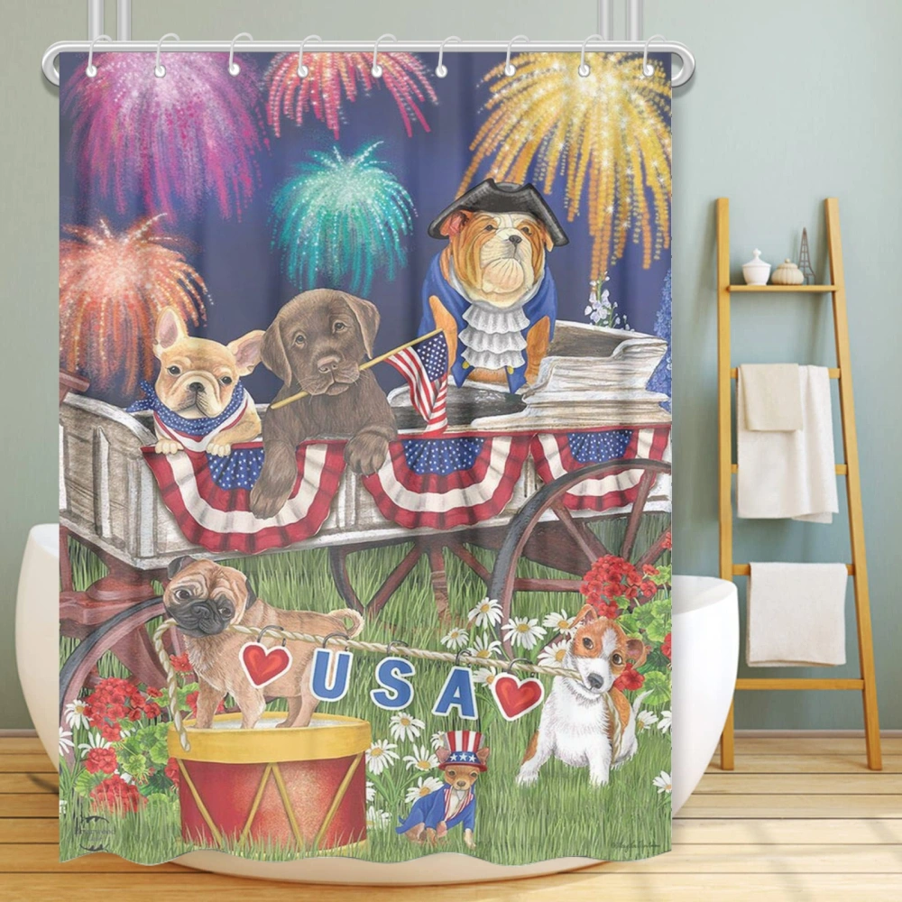 Shower Curtain Funny Xmas Shower Curtains for Holiday Bathroom Decor Polyester Fabric with 12 Hooks