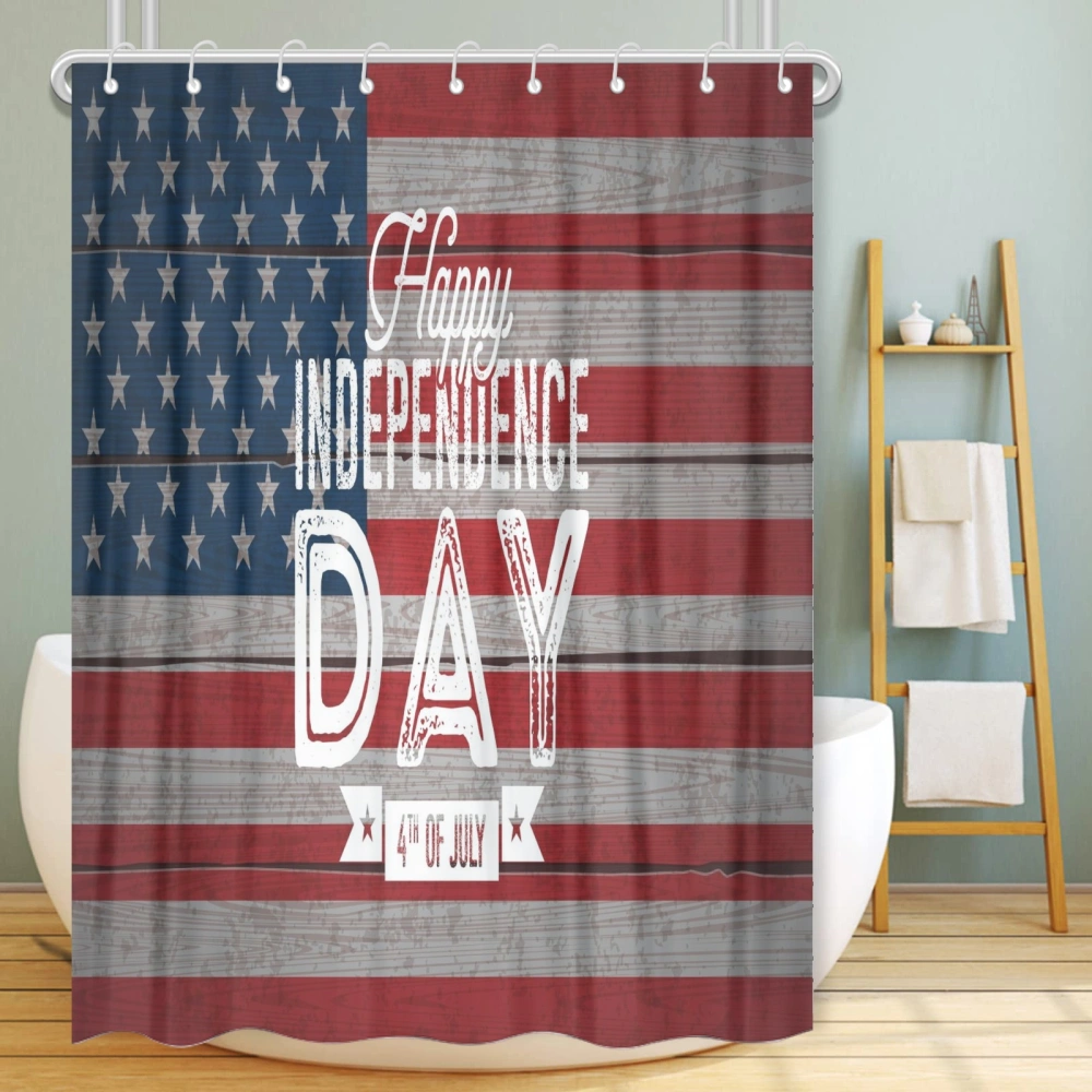 29th of July Eagle Freedom Shower Curtain Christmas Bathroom Shower Curtain with 12 Hooks Waterproof Washable