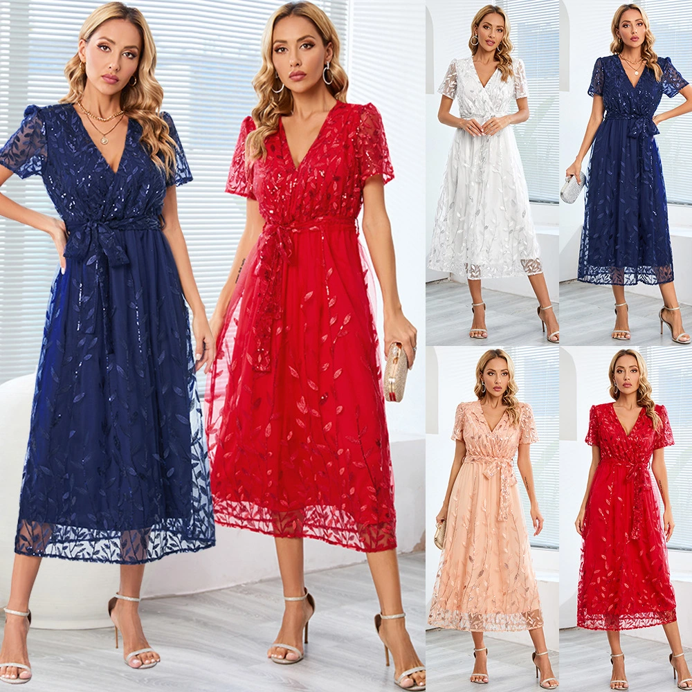 Women's Fashion Fil-Lumiere Slim-fit Mesh Dress
