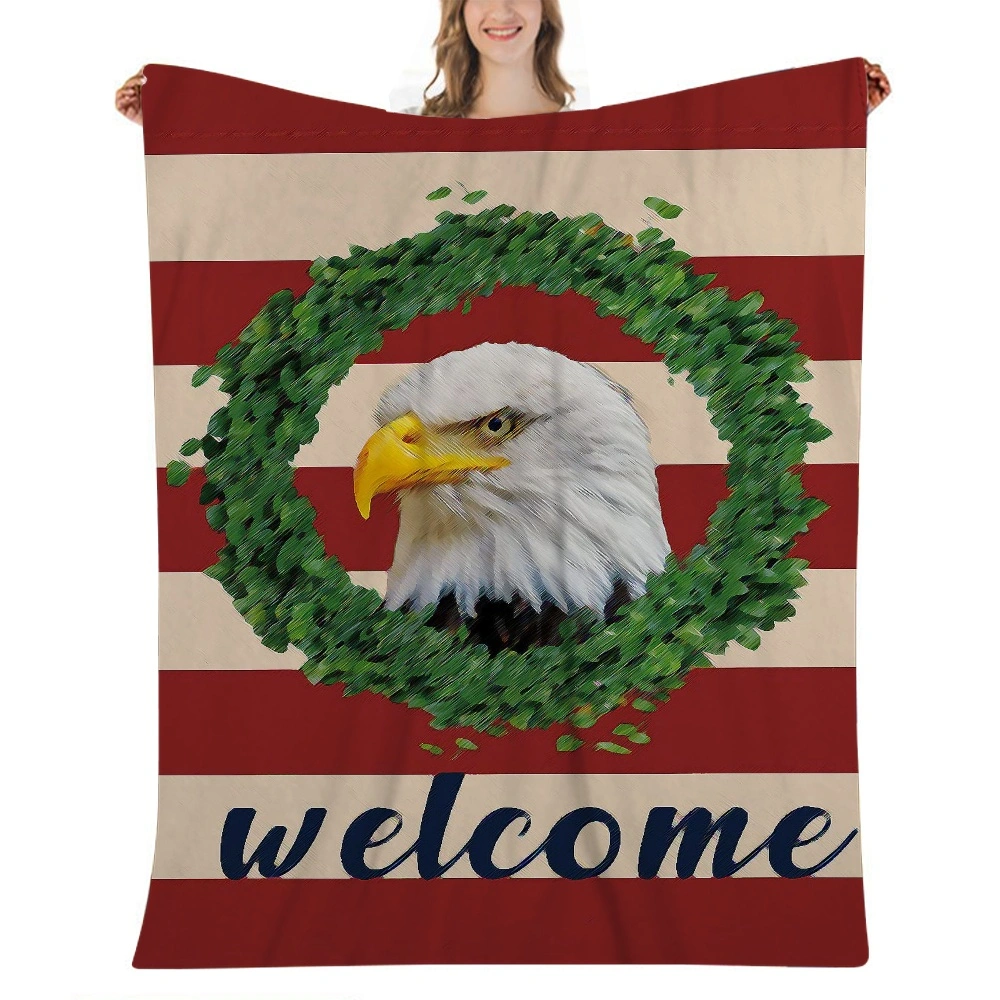 4th of July Decoration Cotton Blankets for Bed - Warm Blankets for All Seasons, Soft Lightweight Blankets