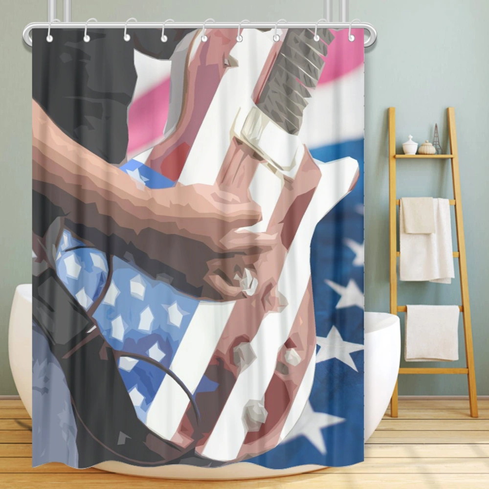 4th of July Eagle Freedom Colorful Shower Curtain- 3D Bathroom Curtain with 12 Hooks,Water Repellent with 12 Hooks,Machine-Washable