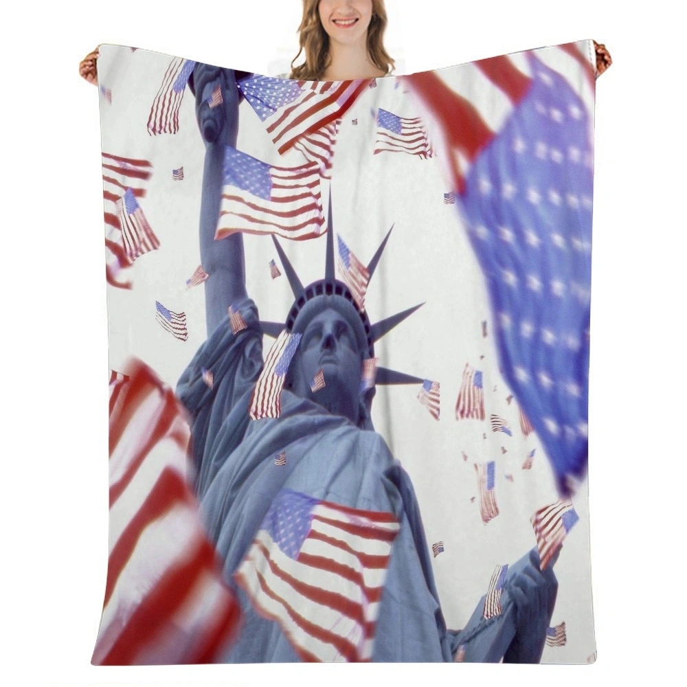 4th of July Decoration Throw Blanket,for Sofa Chair Couch Bed Living Bed Room