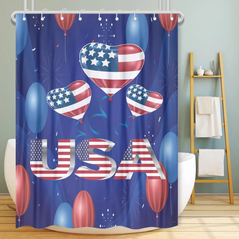 17th of July Eagle Freedom Shower Curtains for Winter Bath Bathroom Decors Home Fabric Waterproof Shower Curtain Set with 12 Hooks