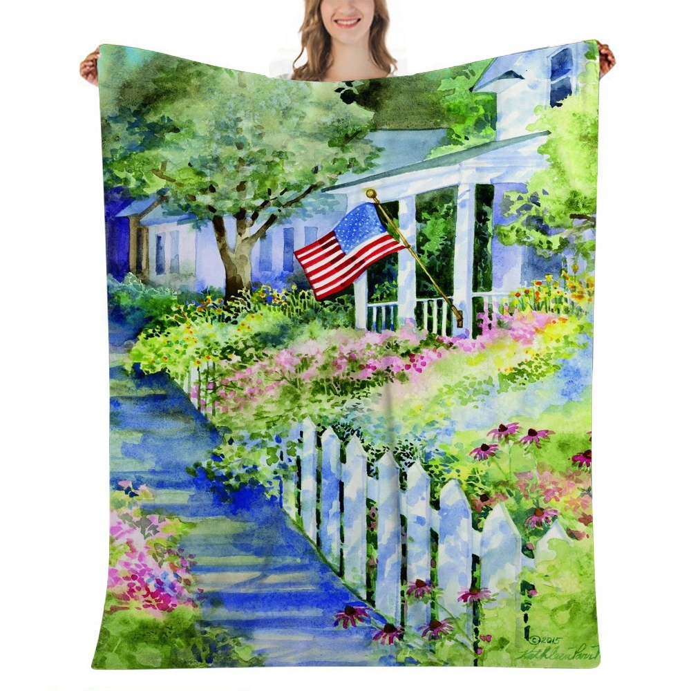 4th of July Decoration Soft Throw Blanket -3D Printed Blanket Home Decoration for Sofa,Bed