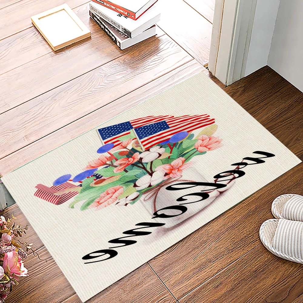 American Flag Door Mat Christmas Entry Doormat Christmas Door Rug Blanket Holiday Welcome Mat Indoor Outdoor for Home Entrance Front Door Porch Christmas Decoration