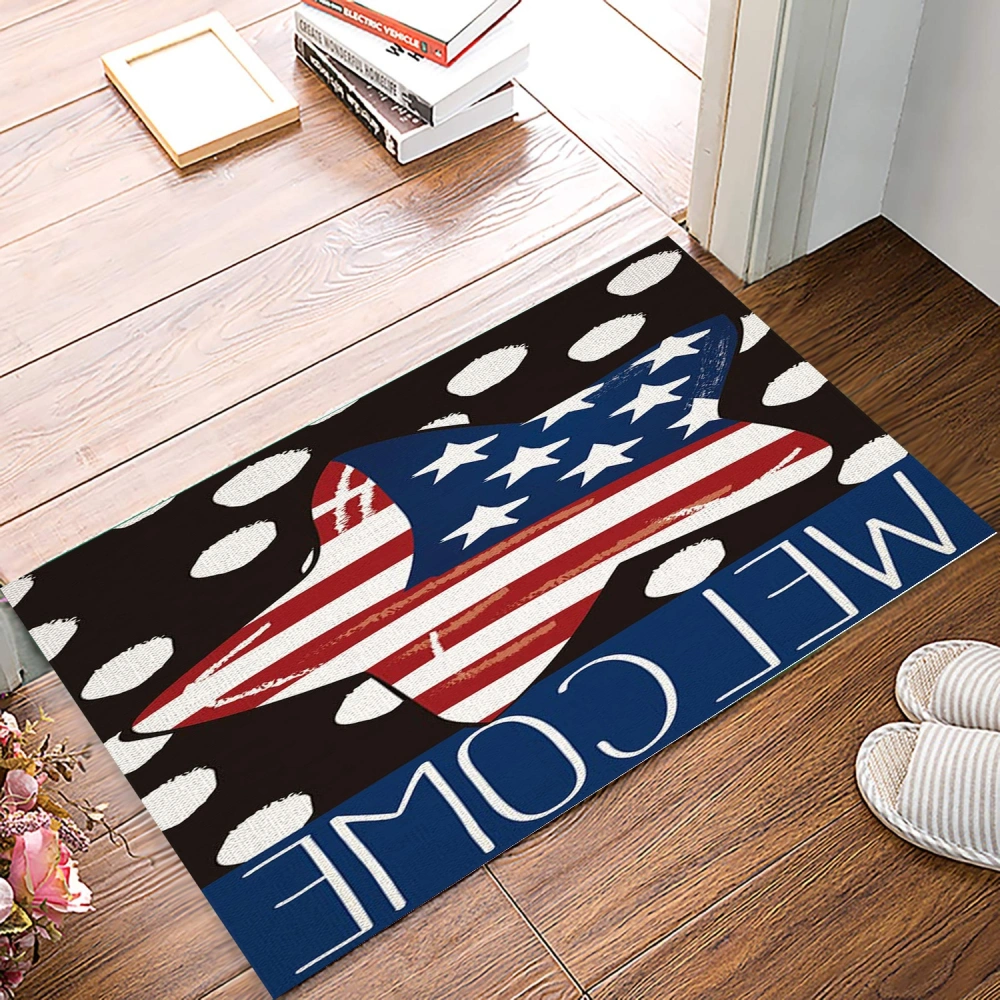 American Flag Decorations Door Mat Believe Xmas Decorative Doormat Non-Slip and Washable Winter Back Low-Profile