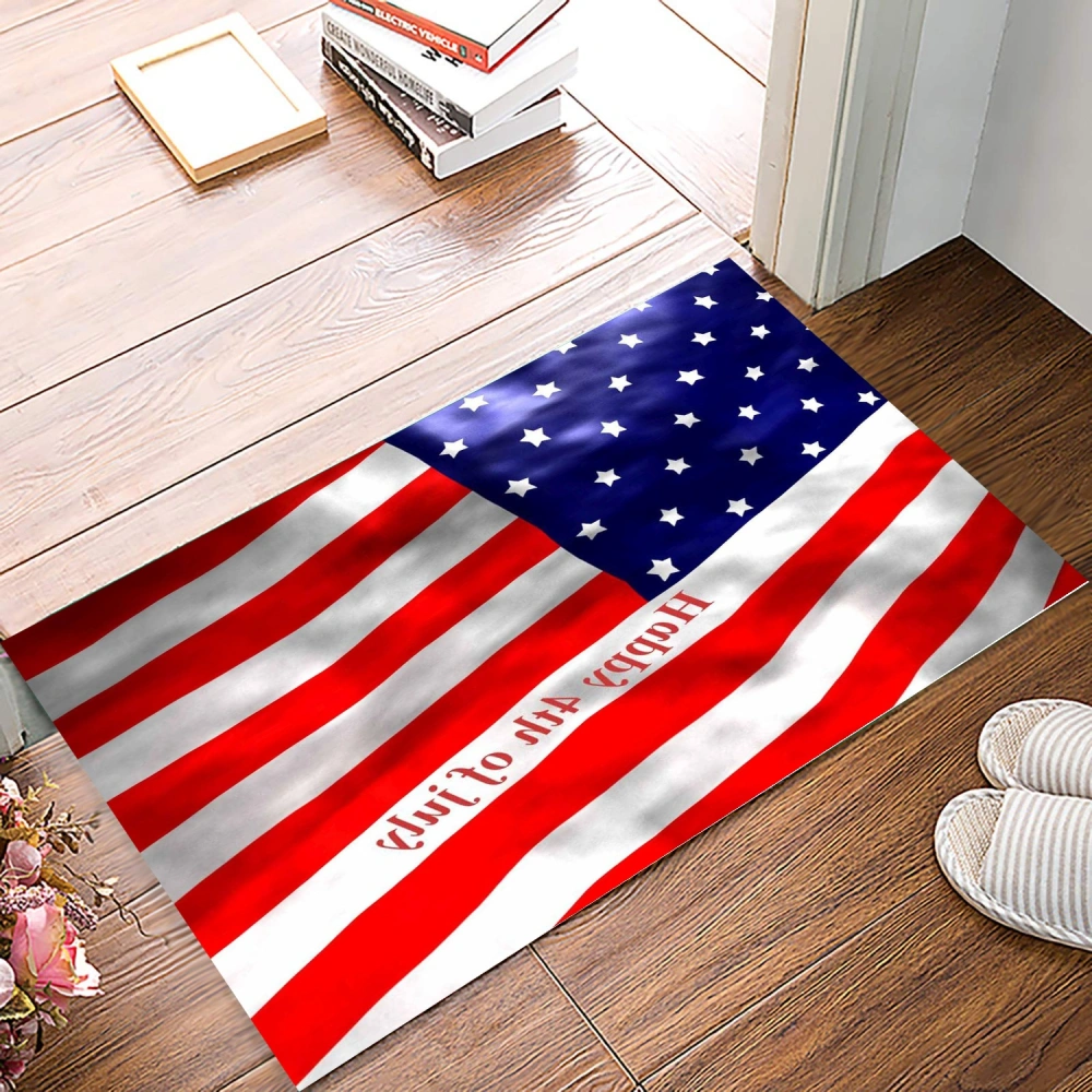 4th of July Door Mat Black Red Christmas Ball Front Door Mat with Anti-Slip Back Xmas Holiday Indoor Outdoor Carpet for Home Office Kitchen Yard Garden Decoration