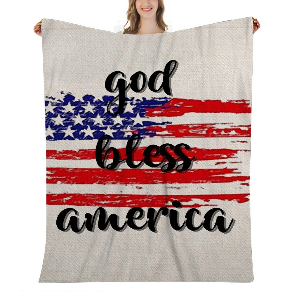 4th of July Decoration Throw Blankets for Couch, Sofa and Bed, Lightweight Soft Blanket, Decorative Cozy Farmhouse Throw Blankets for Women and Man