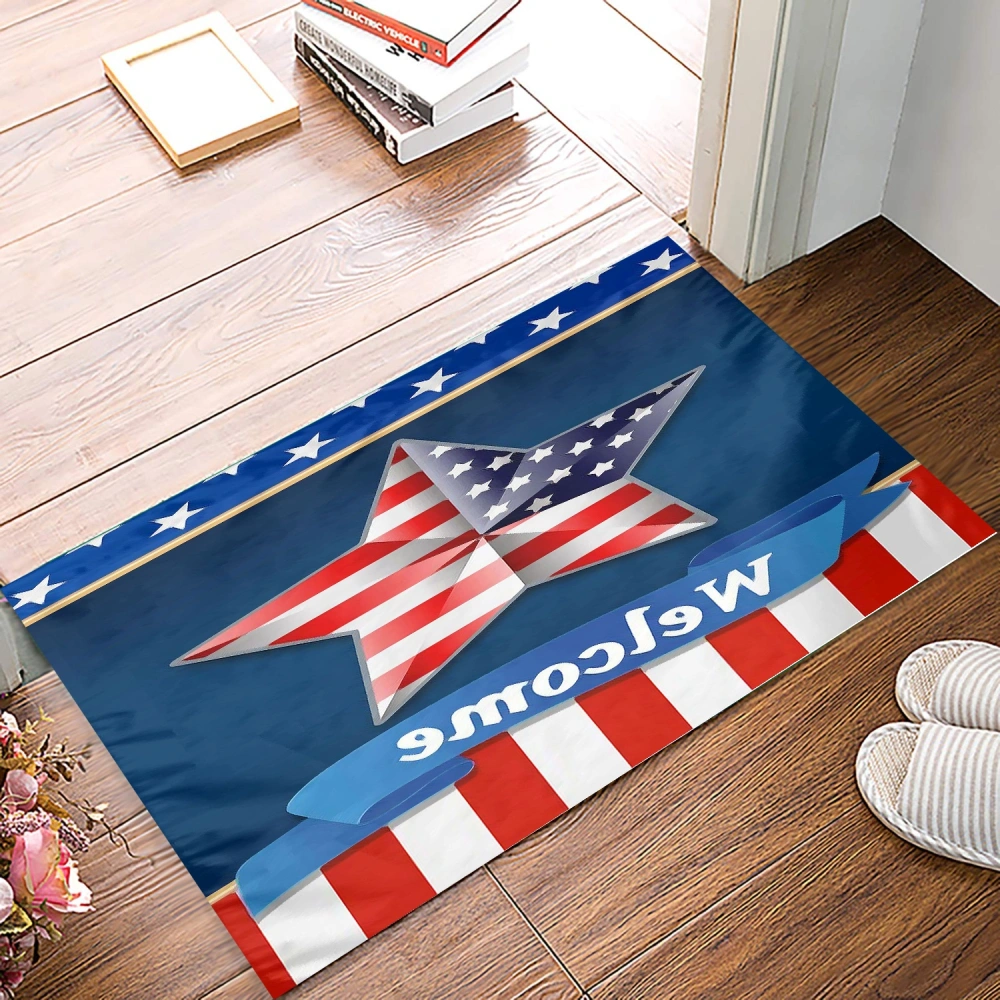 American Flag Decoration Front Door mat Winter Entrance Doormat Non-Slip Floor Mat Absorb Water Indoor Rugs Bath Kitchen Garden Entryway Mats Holiday Decor for Outdoor