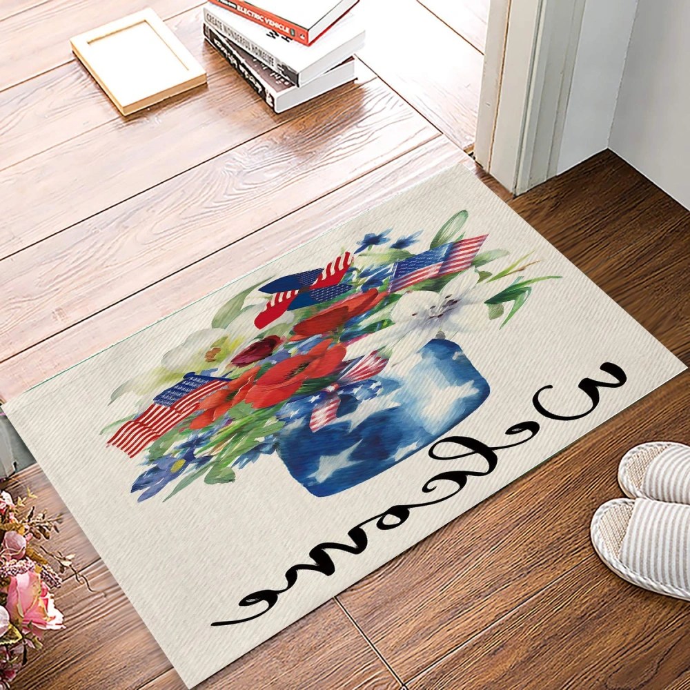 American Flag Decorative Doormat,Funny Christmas Animals Floor Mats Decor for Christmas Holiday New Year Home Bars Clubs Cafes Porch Front Door