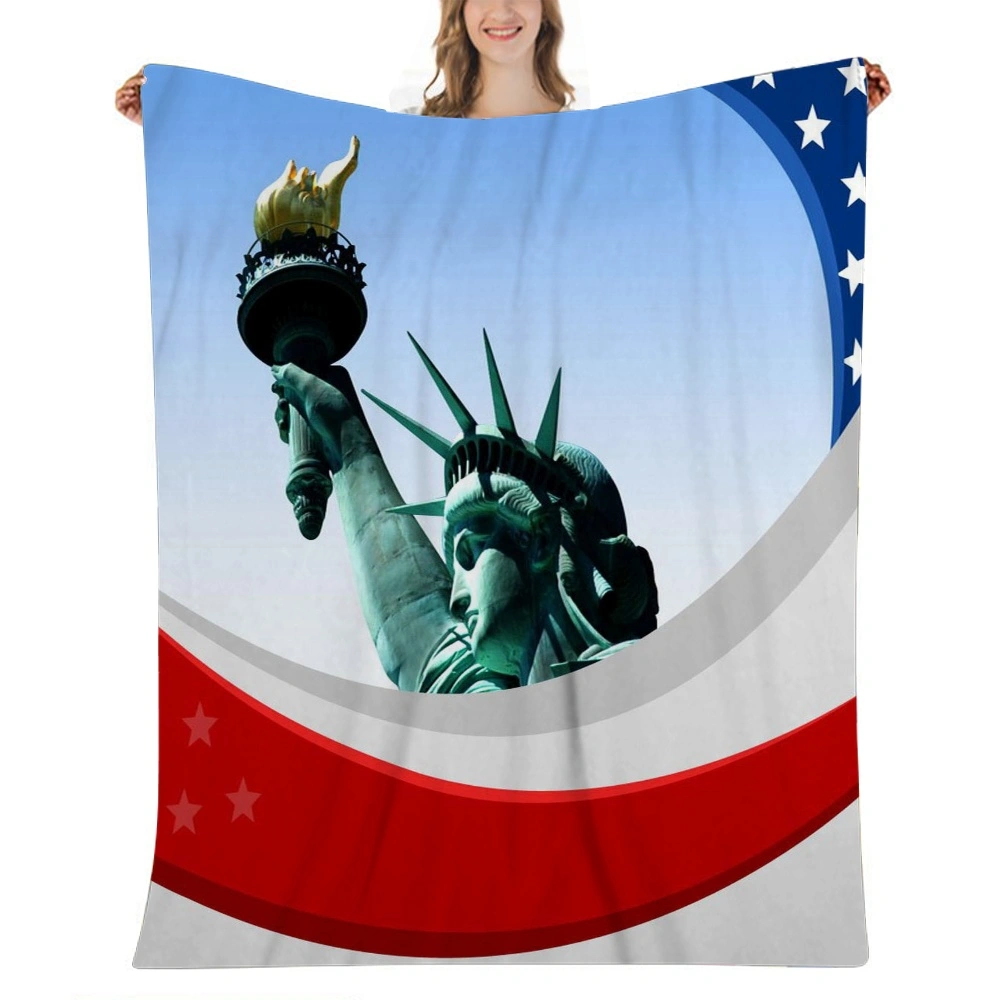 4th of July Decoration Super Soft Flannel Throw Blanket Comfortable Cozy Blanket for Couch Sofa Living Room Gifts