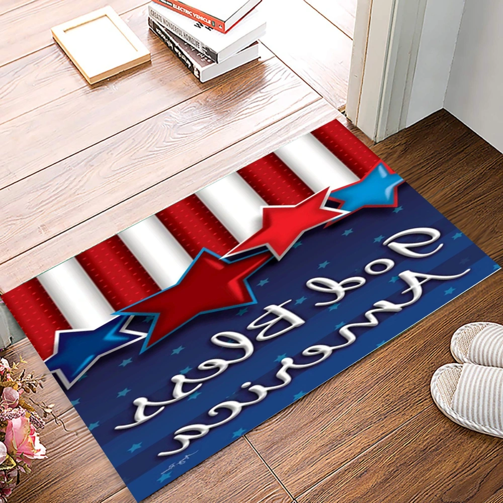 American Flag Decorative Doormat,Seasonal Winter Xmas Holiday Low-Profile Floor Mat Switch Mat for Indoor Outdoor