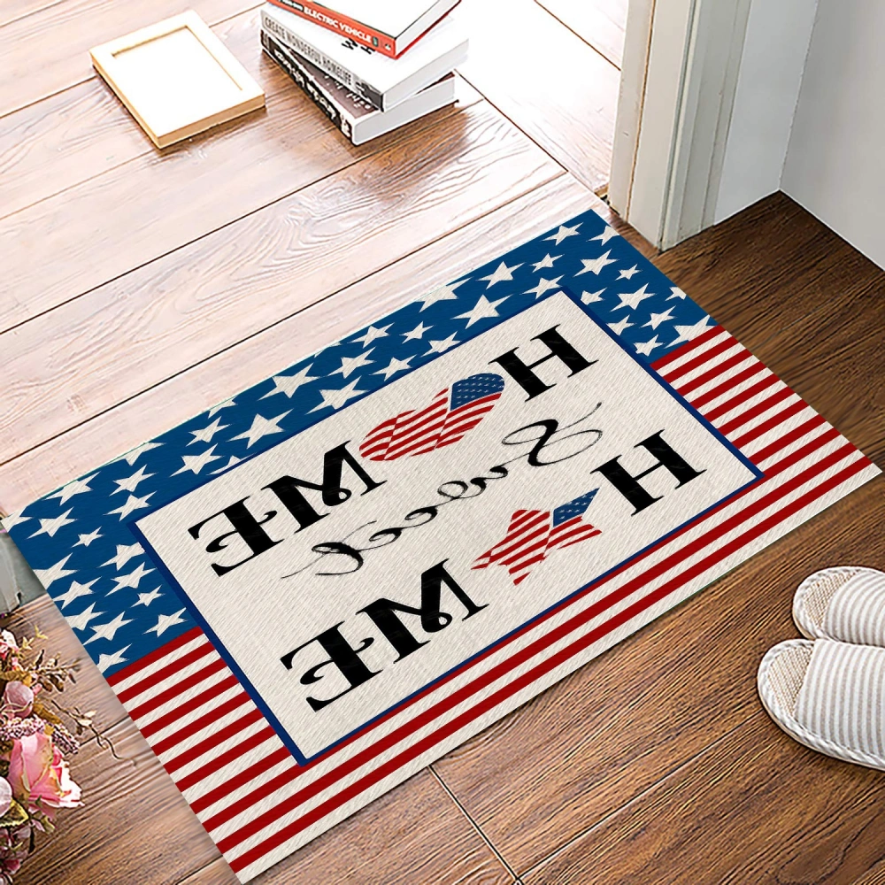 American Flag Door Mat Welcome Mat - Christmas Rug for Outdoor Indoor Front Door Farmhouse Christmas Decorations for Home Christmas Kitchen Decor Rug