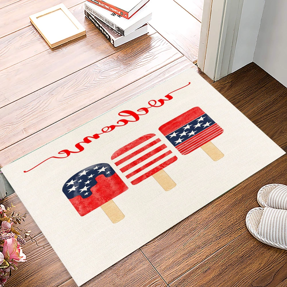 American Flag Decorative Doormat Indoor Outdoor Rug Xmas Winter Front Welcome Door Mat Anti-Slip for Seasonal Holiday Kitchen Entrance Floor Decortion