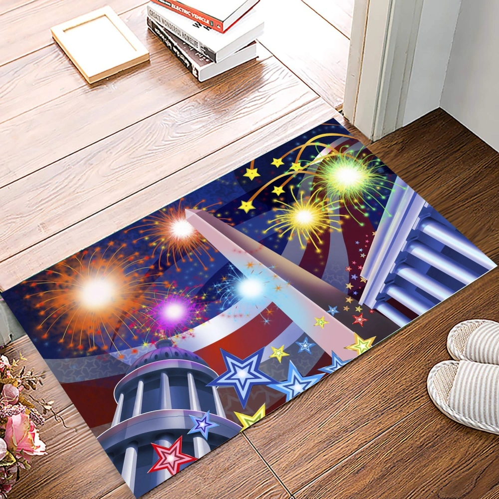 4th of July Door Mat Christmas Entry Doormat Christmas Door Rug Blanket Holiday Welcome Mat Indoor Outdoor for Home Entrance Front Door Porch Christmas Decoration