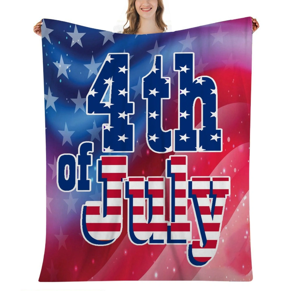 4th of July Decoration Blanket - Gifts for Women Birthday Gifts Unique Soft Throw Positive Happiness Christmas Baskets for Family Friend Mom Grandma Throw Blanket