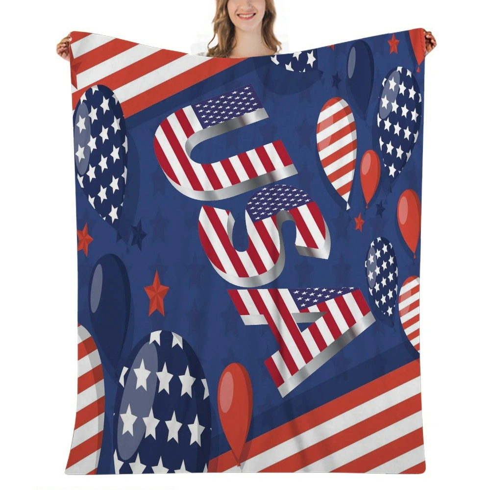 4th of July Decoration Blanket Comfort Warmth Soft Throw Blanket for Couch Christmas New Year Gifts