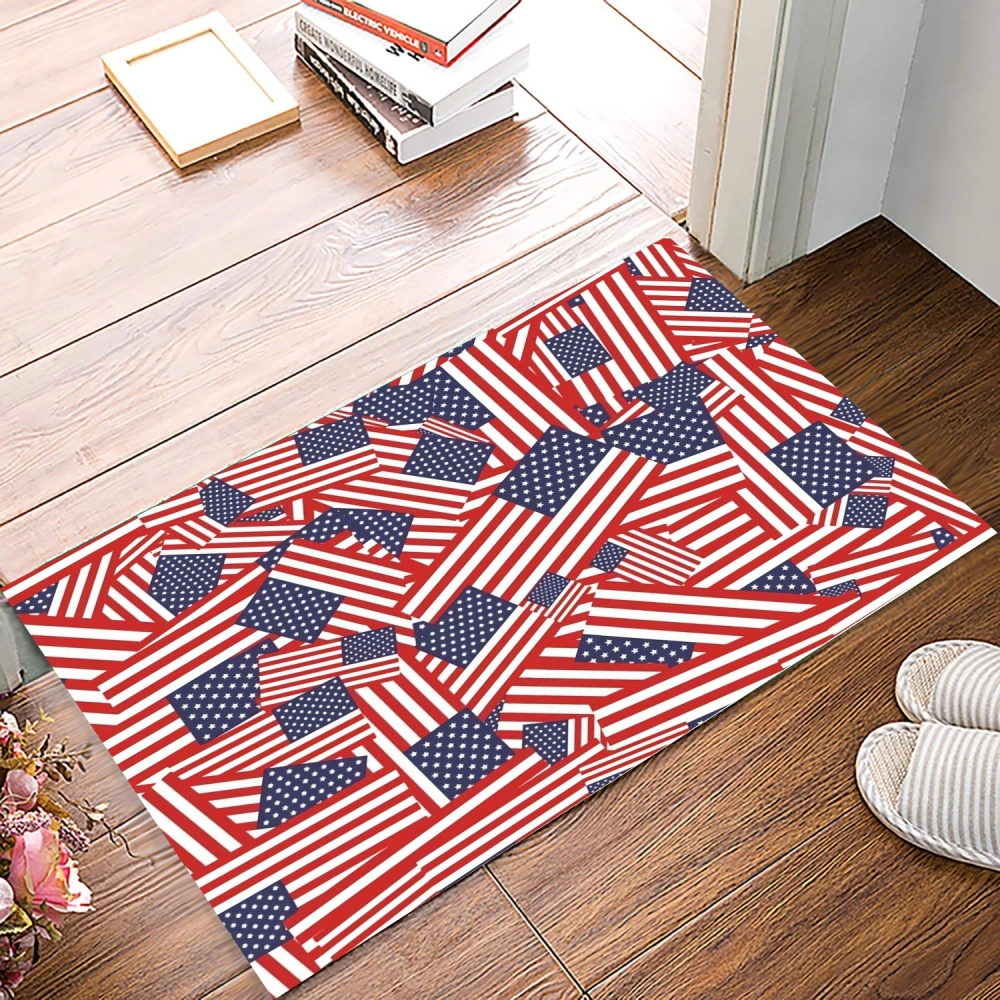 Front Door Mat Welcome Doormat- 4th of July Entrance Mat Low-Profile Floor Mat for Indoor/Outdoor/Home/Office