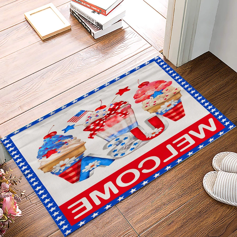 American Flag Mat Outdoor - Durable Front Door Mat- Christmas Doormat Outdoor Entrance - Christmas Welcome Mats Outdoor - Christmas Outdoor Mat - Holiday Door Mats Outdoor and Door Mats Indoor