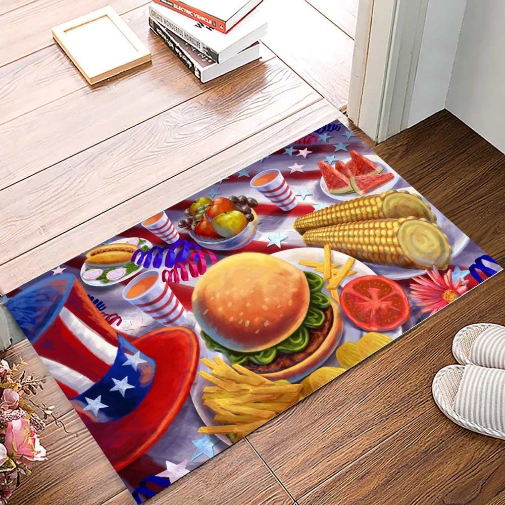 4th of July Door Mat Welcome Mat Outdoor Rug,Christmas Doormat for Front Door Outdoor Indoor Entrance