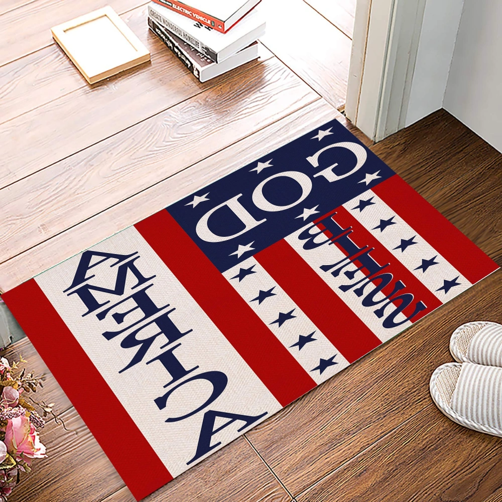 American Flag Doormat with Heavy Duty Backing Christmas Doormat Custom Welcome Mat for Home Entrance Indoor Outdoor