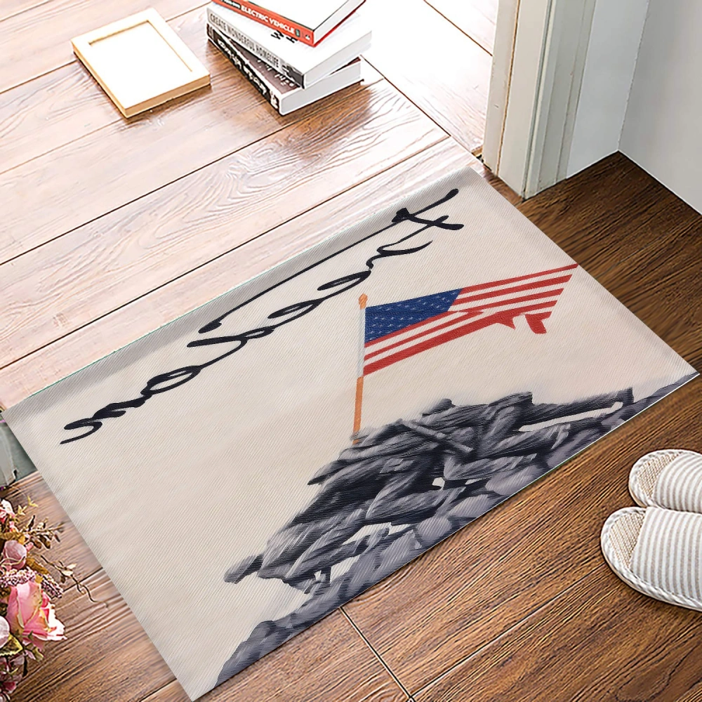 American Flag Door Mat Indoor Outdoor Entrance Doormat Non Slip Backing Door Mat Funny Christmas Decorative Doormat for Holiday Home Front Door Outside Entry