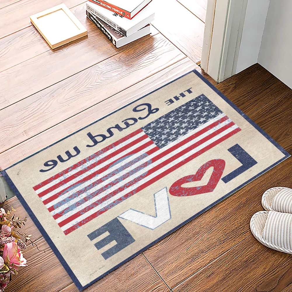 American Flag Welcome Door Mat Christmas Decorative Doormat Holiday Floor Non Slip Mat Indoor Entrance Mat Home Doormat and Easy to Clean for Xmas New Year Indoor Outdoor Decorations