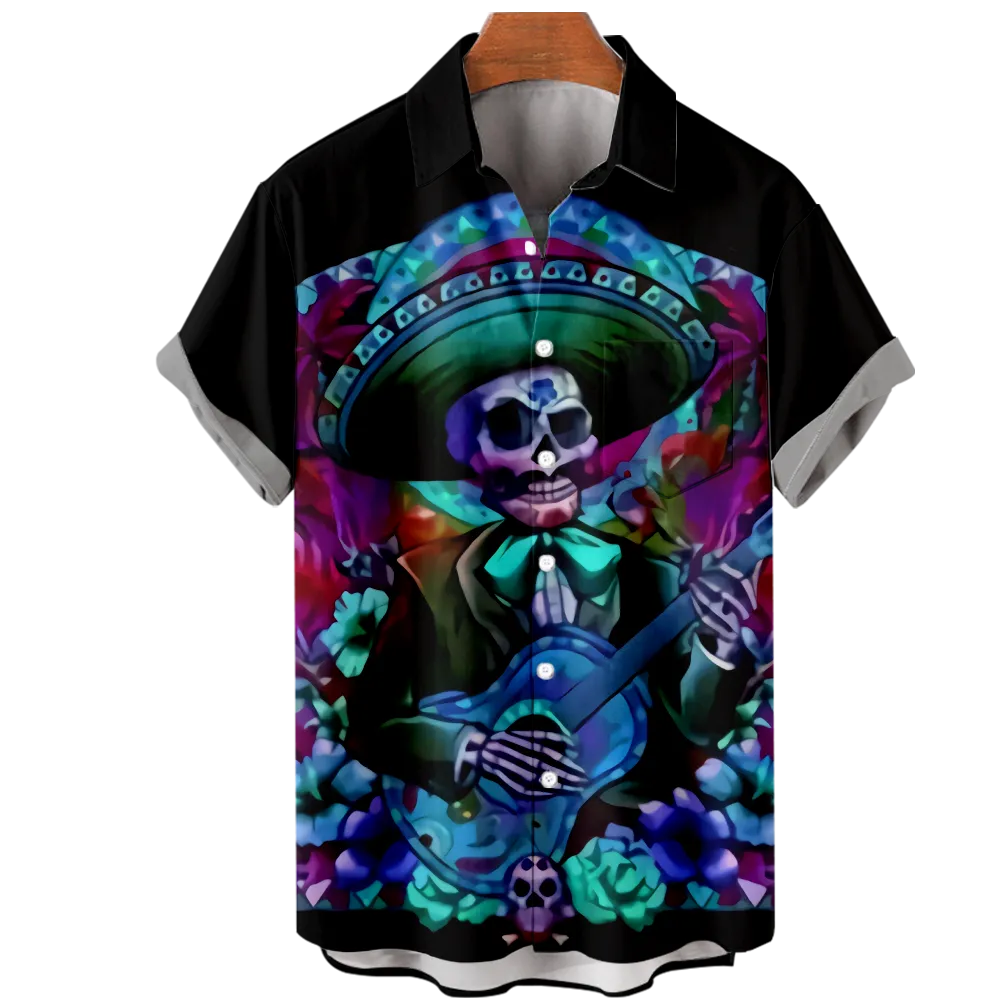 Men's Hawaiian Shirt Cinco de Mayo Graphic Prints Shirt Collar 3D Print Outdoor Street Short Sleeve 3D Print Clothing Apparel Basic Classic Comfortable Big And Tall