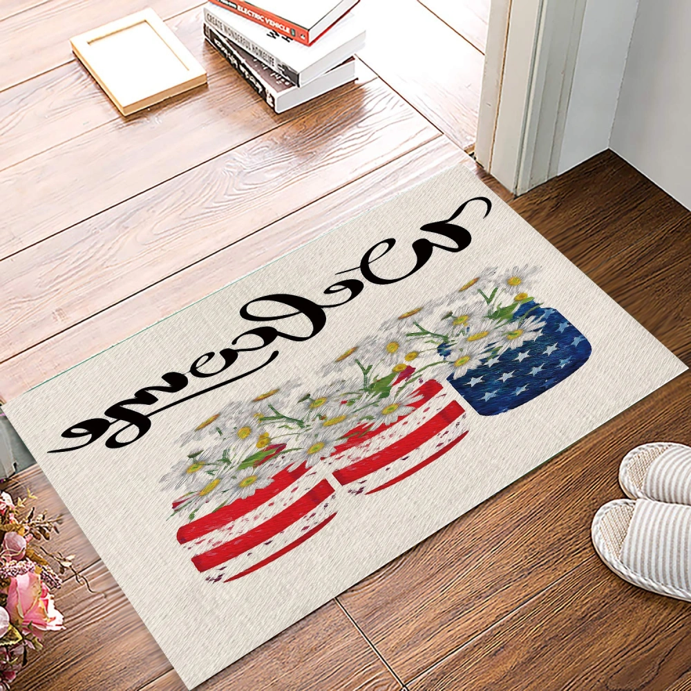 Doormat 4th of July Door Mat Rug Indoor Outdoor Entrance Door Mat Winter Welcome Doormats Floor Rug for Holiday Decoration Entryway Front Porch Décor