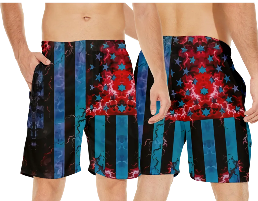 4th of July Eagle National Design Men's Swim Trunks Quick Dry Beach Swim Shorts for Men Pockets