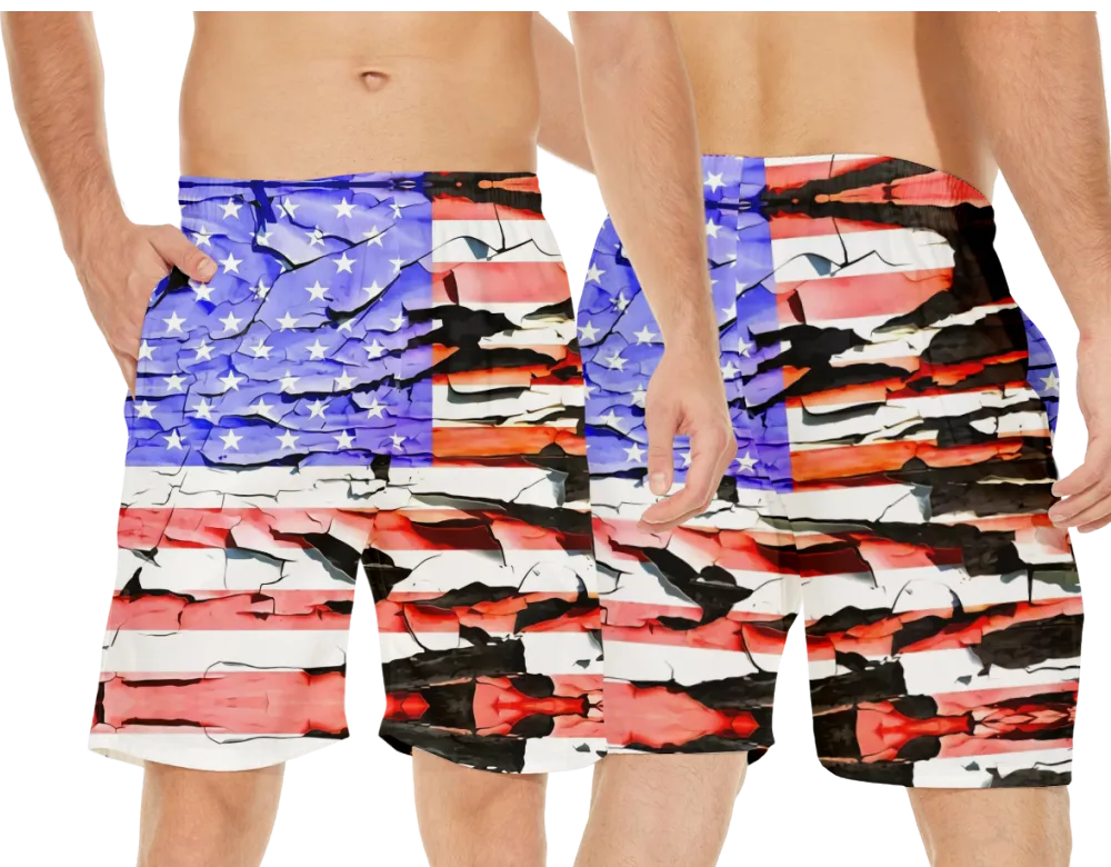 4th of July Eagle National Design Men's Swim Trunks Quick Dry Beach Swim Shorts for Men with Pockets