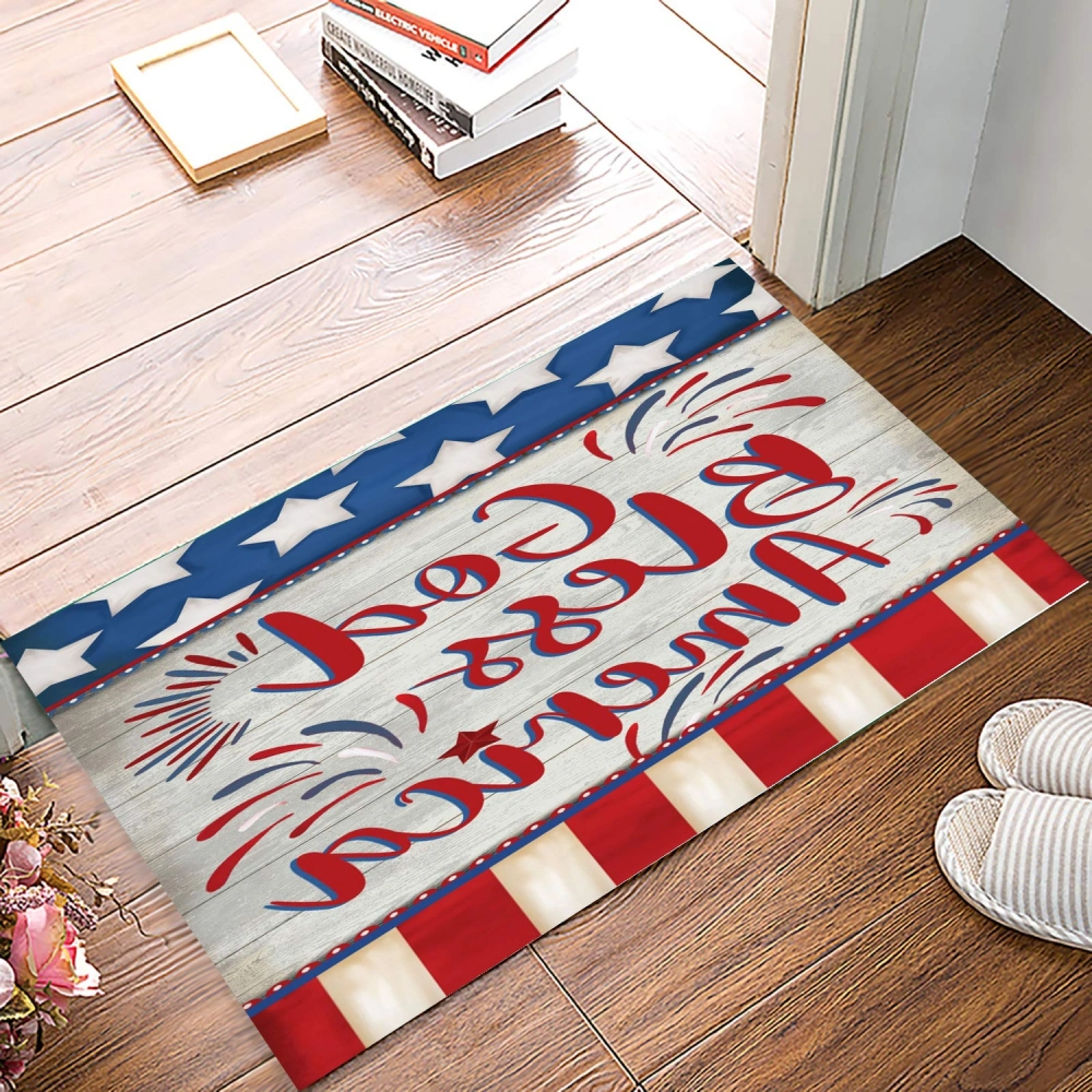 American Flag Doormat Xmas Holiday Welcome Floor Mat Rugs for Front Door Funny Non Slip Back Winter Home Kitchen Entrance Decorations for Outdoor Indoor