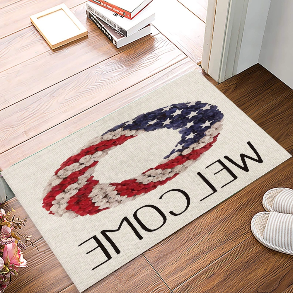 American Flag Rug Outdoor Rugs Washable Indoor Buffalo Check Rug Layered Doormats for Front Door/Front Porch/Farmhouse/Entryway/Patio