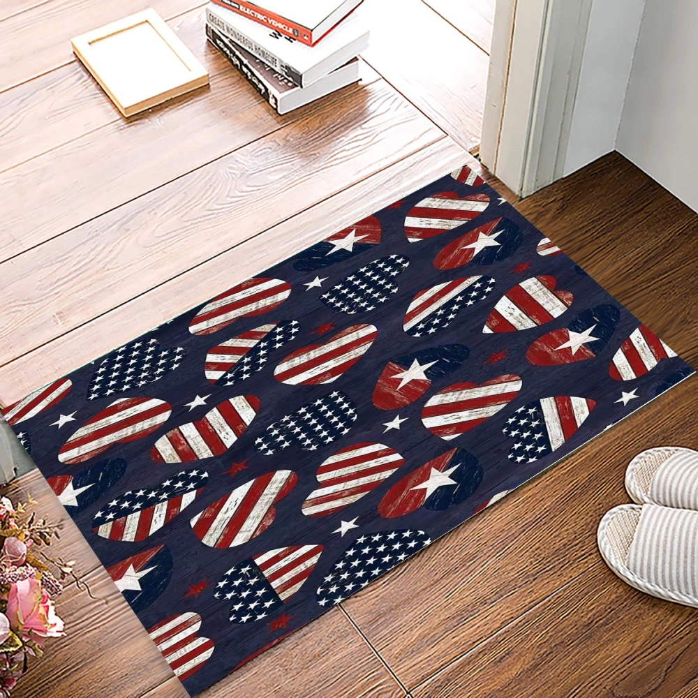 Entrance Mat 4th of July Doormat with Heavy Duty Backing Snow Doormat Welcome Floor Mat for Indoor Outdoor Entrance Easy Clean Housewarming Gift