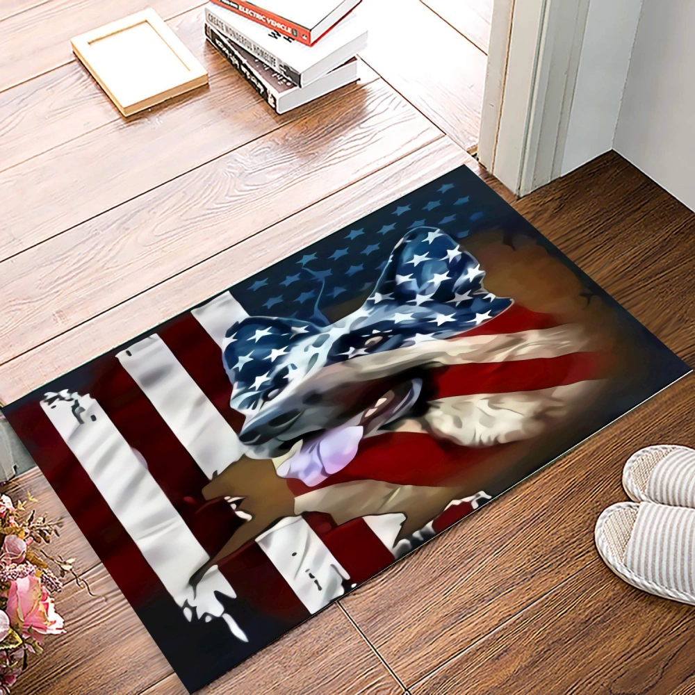 Doormat,3D American Flag Decoration Doormat,Christmas Decoration Anti-Slip Doormat，for Front Door,Indoor,Outdoor,Bathroom,Kitchen