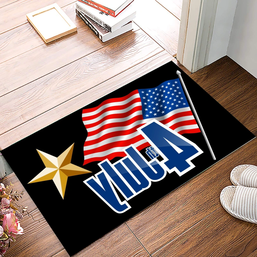 4th of July Doormat Welcome Floor Mat with Non-Slip Backing Mat Christmas Doormat for Indoor Outdoor Christmas Holiday Entryway Decor