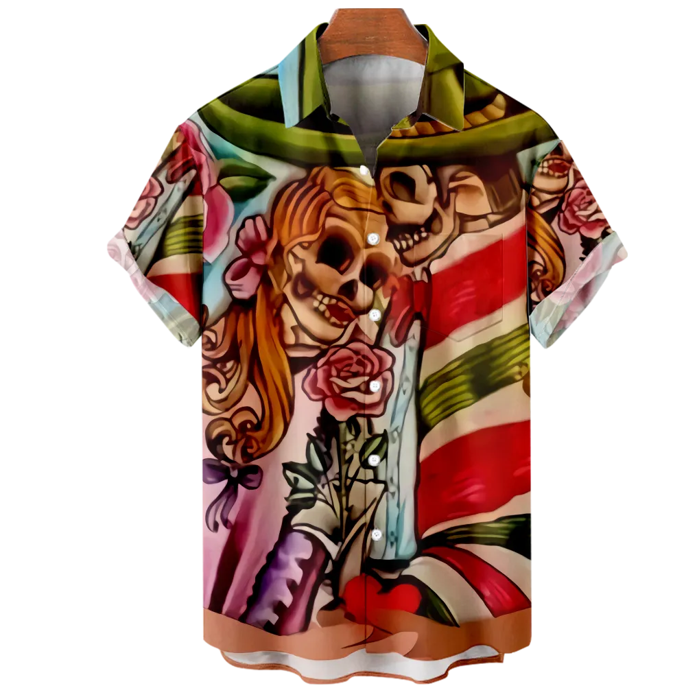 Men's Hawaiian Shirt Cinco de Mayo T Shirts Graphic Prints Shirt Collar 3D Print Outdoor Street Short Sleeve Print Clothing Apparel Vintage Sports Casual