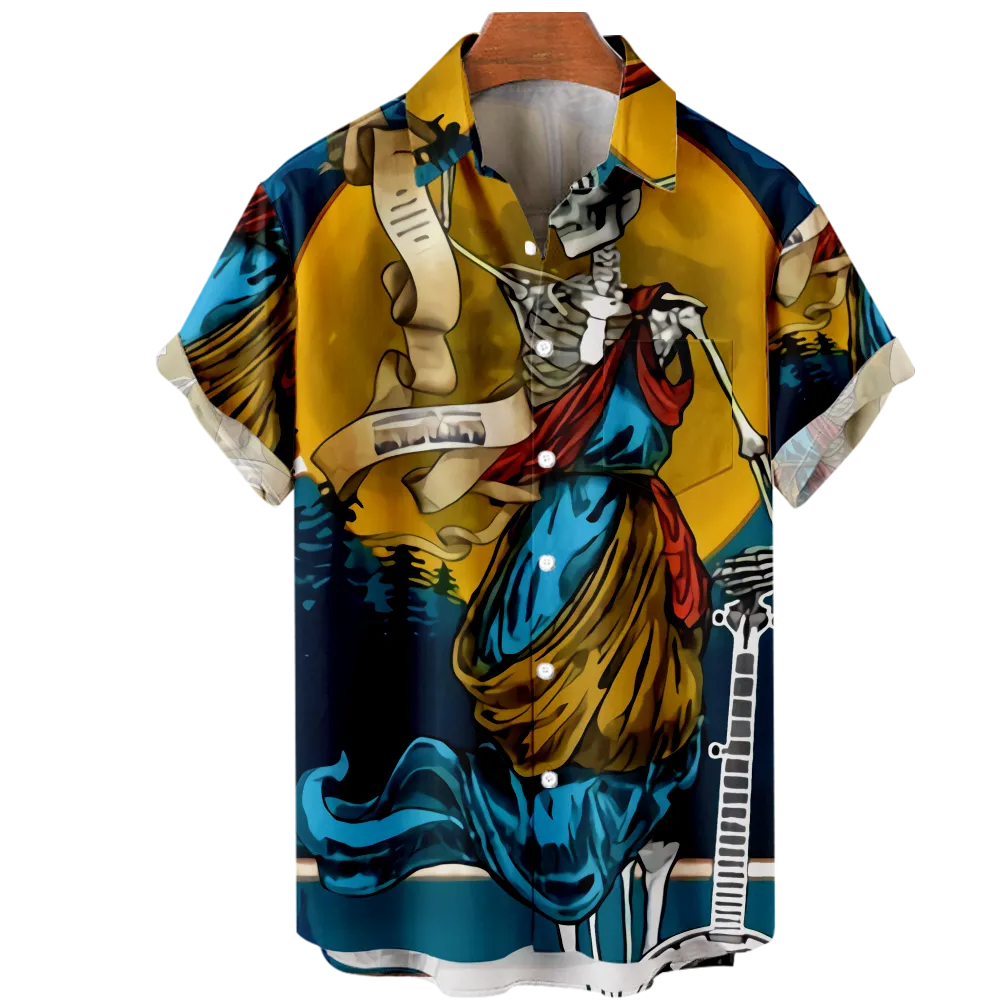 Men's Hawaiian Shirt Cinco de Mayo Graphic Prints Shirt Collar 3D Print World Cup Qatar 2022 Outdoor Street Short Sleeve Print Clothing Apparel Cotton Sports Casual/Summer/Summer