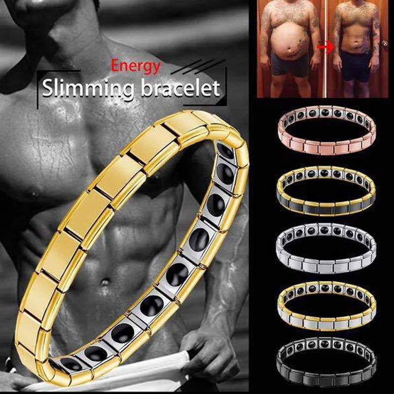 Men's And Women's Bracelet Fashion Simple Stainless Steel Magnetic Therapy